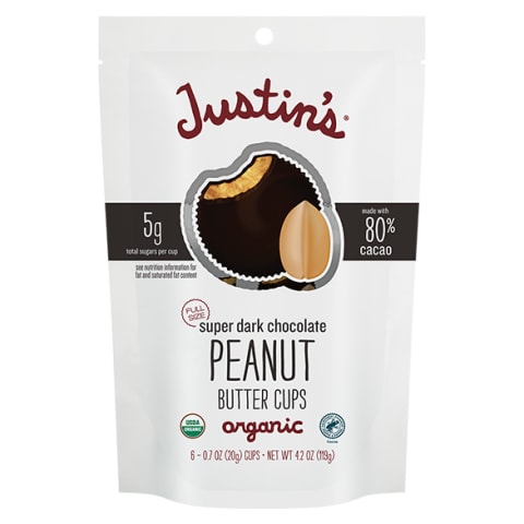Justin's Super Dark Chocolate Peanut Butter Cups Justin's Super Dark Chocolate Peanut Butter Cups